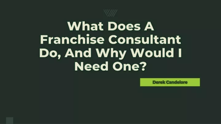 what does a franchise consultant do and why would i need one