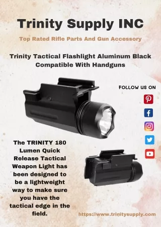 Trinity Tactical Flashlight Aluminum Black Compatible With Handguns
