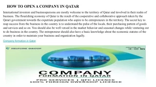 setting compny in qatar