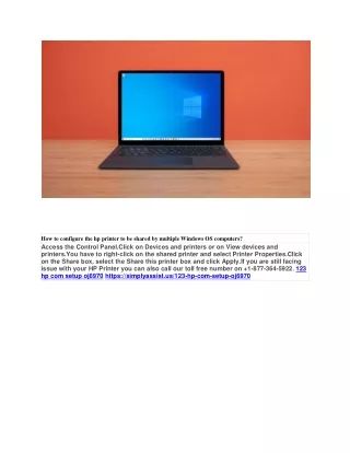 how to configure the hp printer to be shared