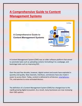 a comprehensive guide to content management