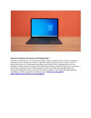 what are the wireless connection in hp deskjet