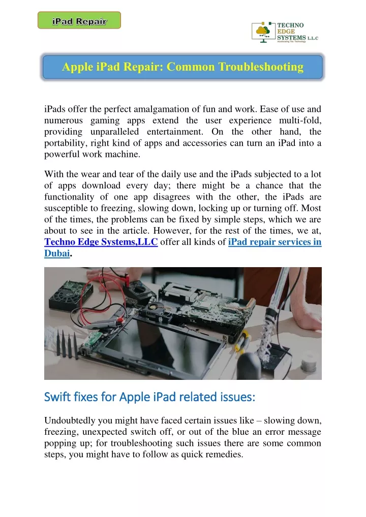 apple ipad repair common troubleshooting tips