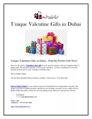 Unique Valentine Gifts in Dubai article