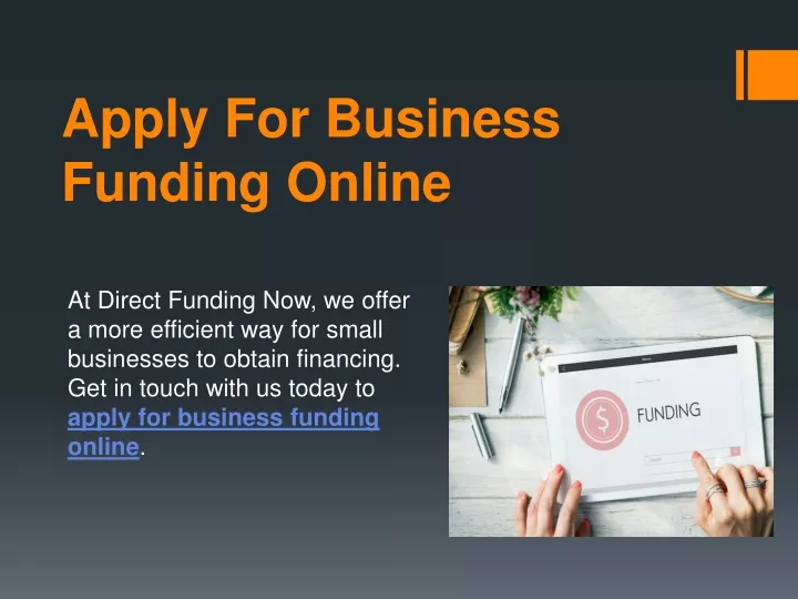apply for business funding online