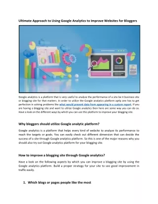 Ultimate approach to using Google analytics to improve websites for bloggers