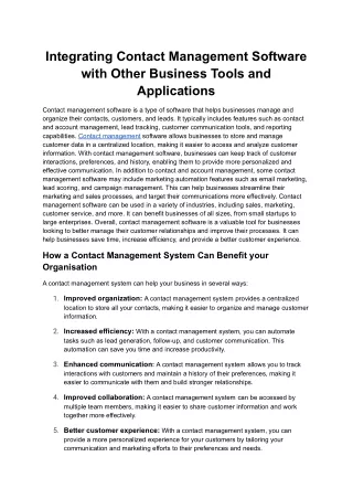 integrating contact management software with