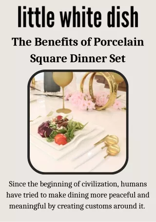 The Benefits of Porcelain Square Dinner Set