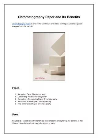 chromatography paper and its benefits