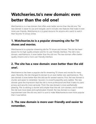 watchseries to s new domain even better than