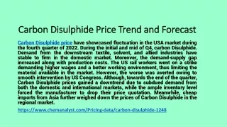 carbon disulphide price trend and forecast