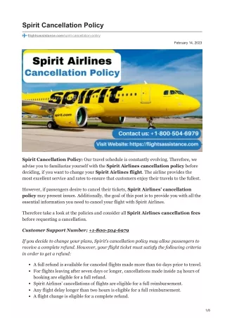 spirit cancellation policy