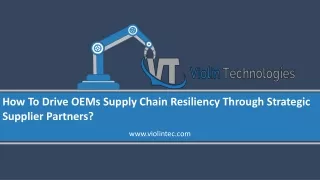 Resiliency in supply chain management | Violin Technologies
