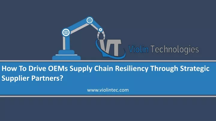 how to drive oems supply chain resiliency through