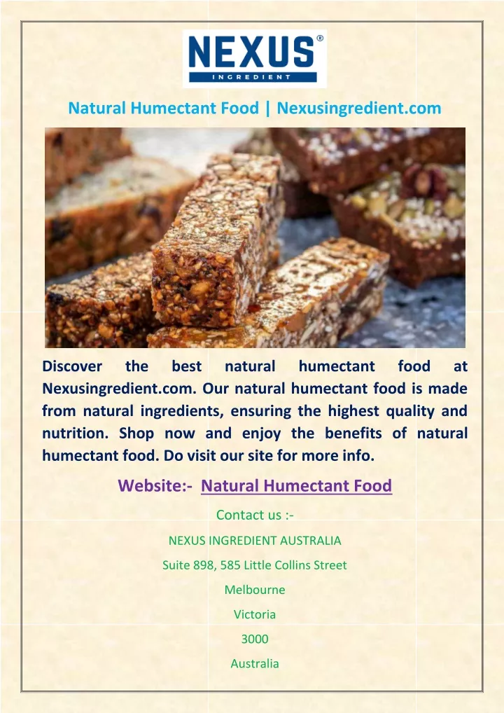 natural humectant food nexusingredient com