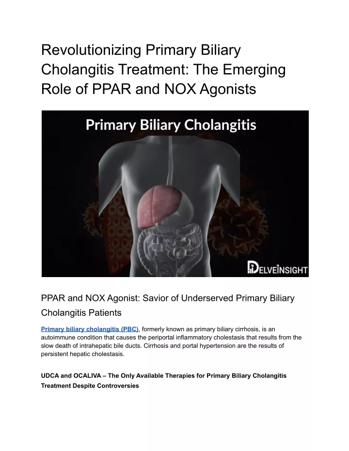 revolutionizing primary biliary cholangitis