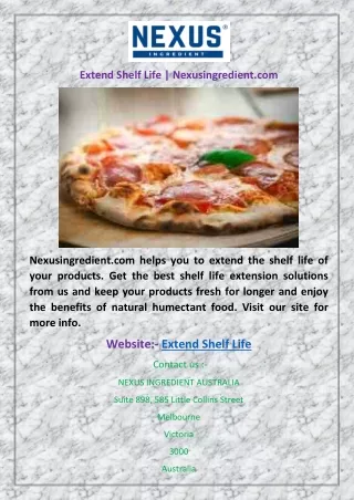 extend shelf life nexusingredient com