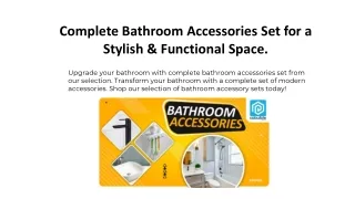 Complete Bathroom Accessories Set for a Stylish & Functional Space.