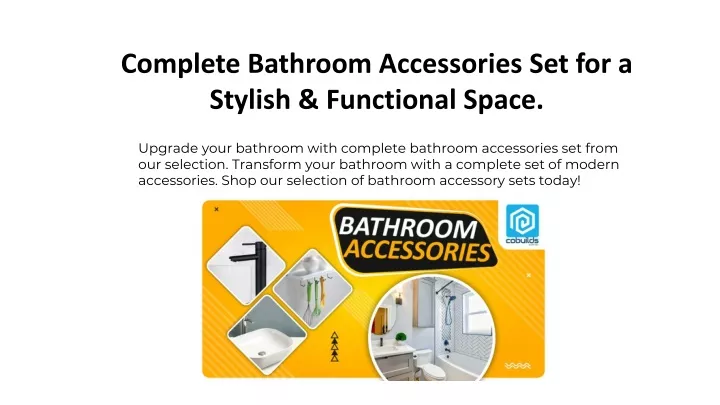 complete bathroom accessories set for a stylish