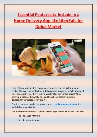 essential features to include in a home delivery