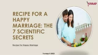 Recipe For Happy Marriage