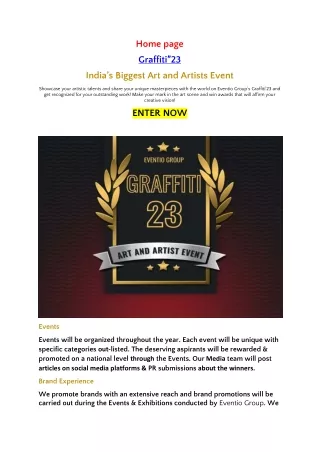 Graffiti"23 - India's Biggest Art and Artist Awards Event by Eventio Group