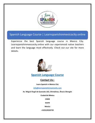 spanish language course learnspanishinmexicocity