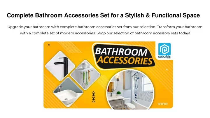 complete bathroom accessories set for a stylish