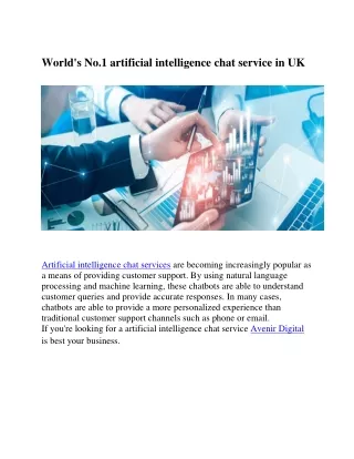 World's No.1 artificial intelligence chat service in UK - Avenir Digital