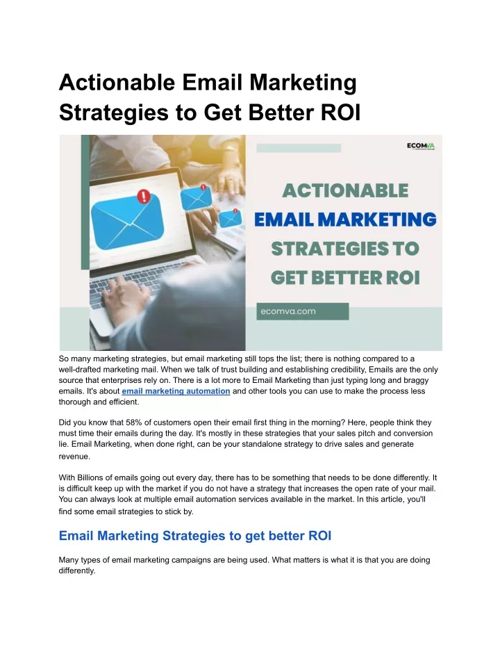 actionable email marketing strategies