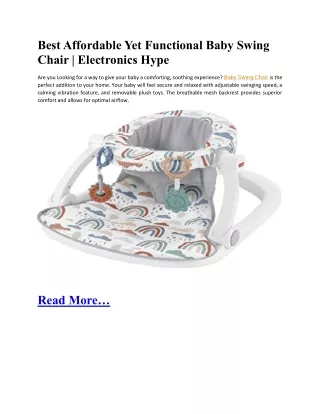 best affordable yet functional baby swing chair