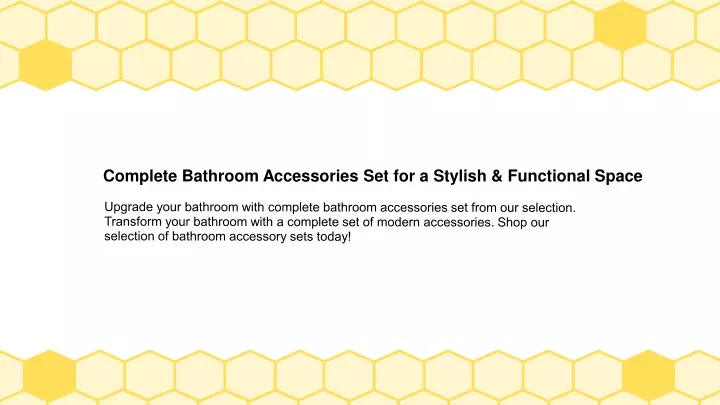 complete bathroom accessories set for a stylish functional space