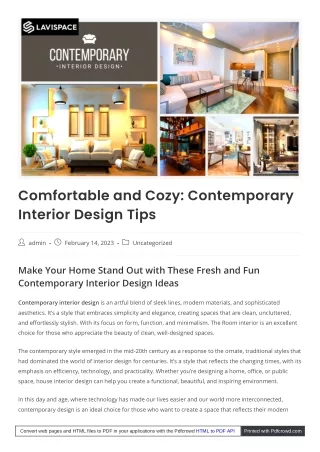 Contemporary Interior Design Ideas for Bedroom | Lavispace