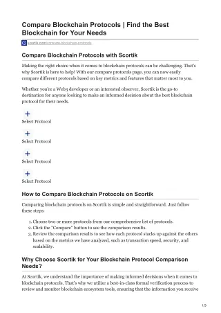 compare blockchain protocols find the best