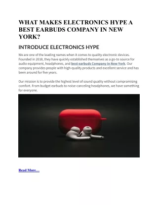 what makes electronics hype a best earbuds