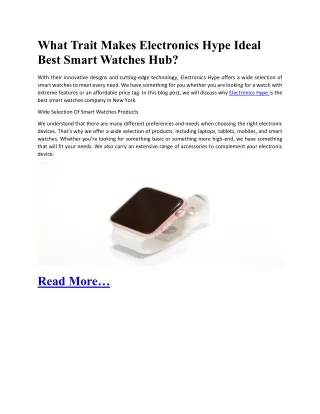 what trait makes electronics hype ideal best