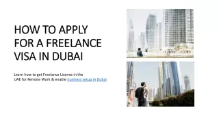 HOW TO APPLY FOR A FREELANCE VISA IN DUBAI