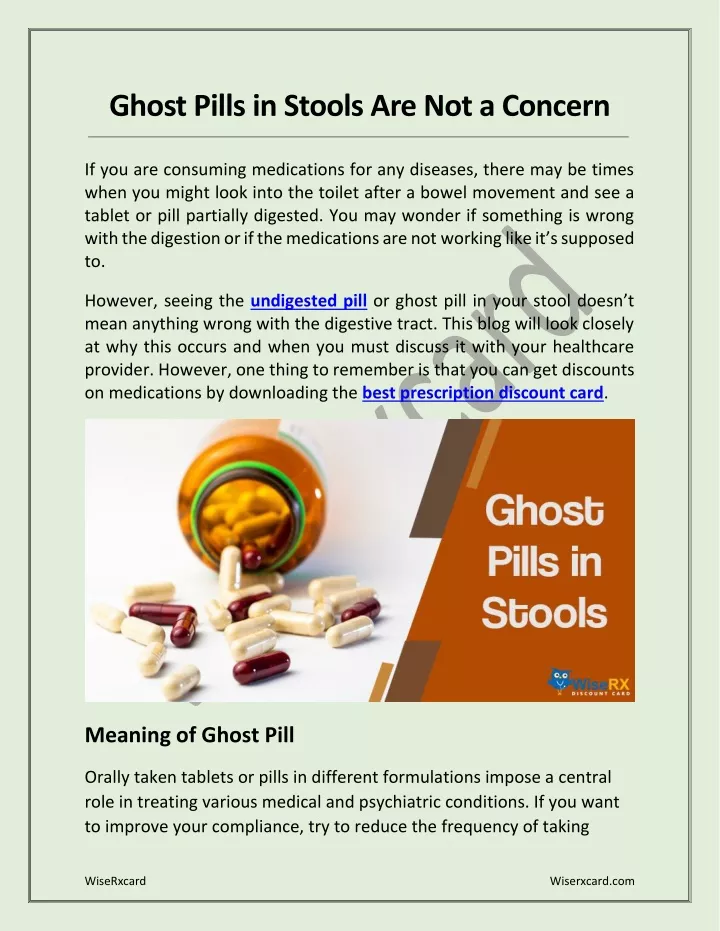 ghost pills in stools are not a concern