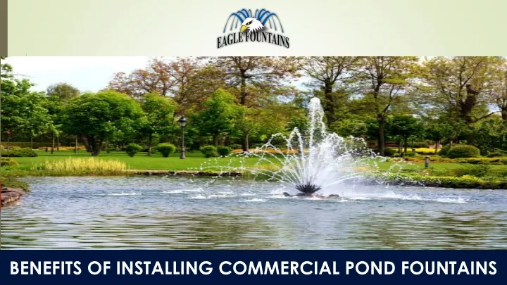 benefits of installing commercial pond fountains