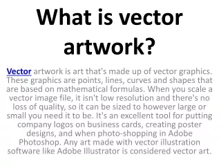 what is vector artwork