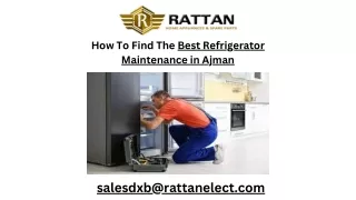 How To Find The Best Refrigerator Maintenance in Ajman