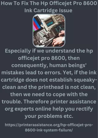 How To Fix The Hp Officejet Pro 8600 Ink Cartridge Issue