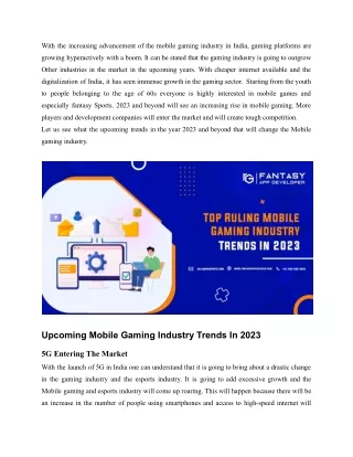 Top Ruling Mobile Gaming Industry Trends In 2023