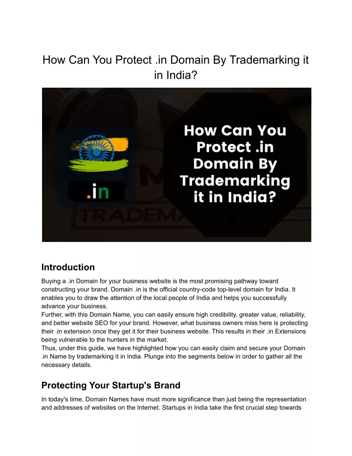 how can you protect in domain by trademarking