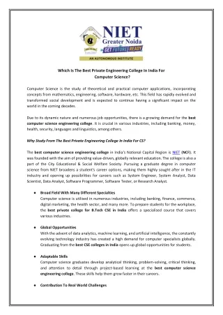 which is the best private engineering college