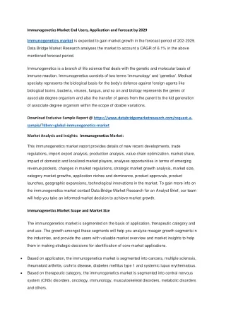 immunogenetics market end users application