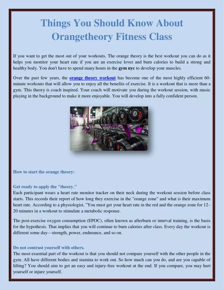 things you should know about orangetheory fitness