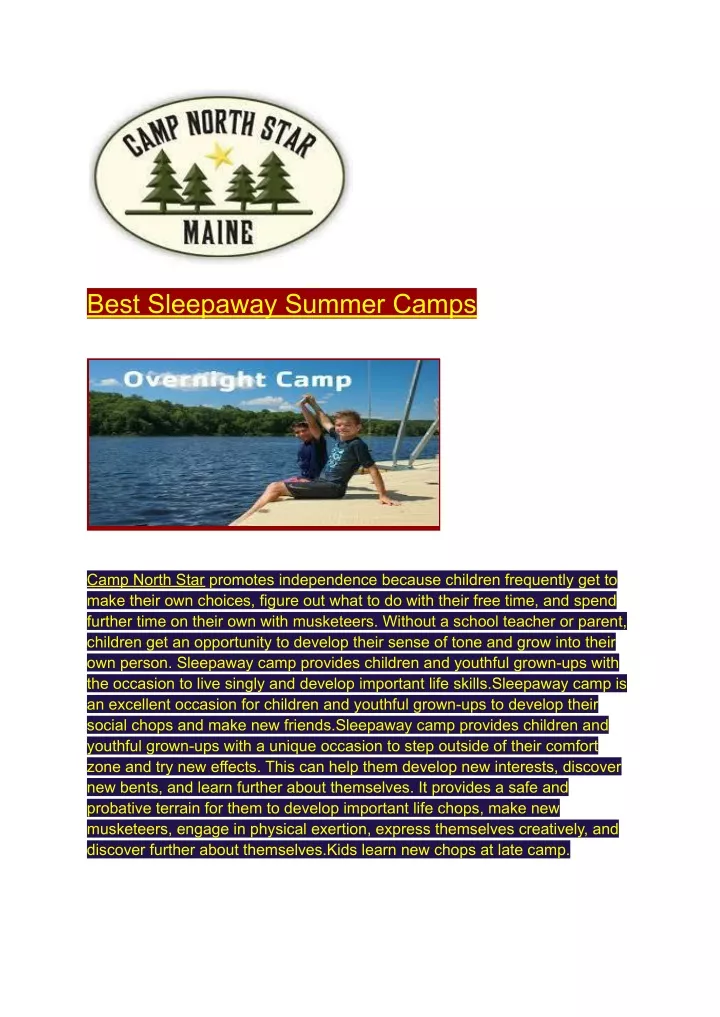 best sleepaway summer camps