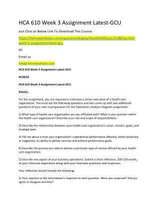 hca 610 week 3 assignment latest gcu just click