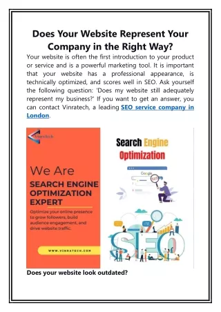 Does Your Website Represent Your Company in the Right Way